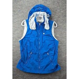 Ralph Lauren Active Blue Hooded Zip Up Vest Women's Size Large Lightweight